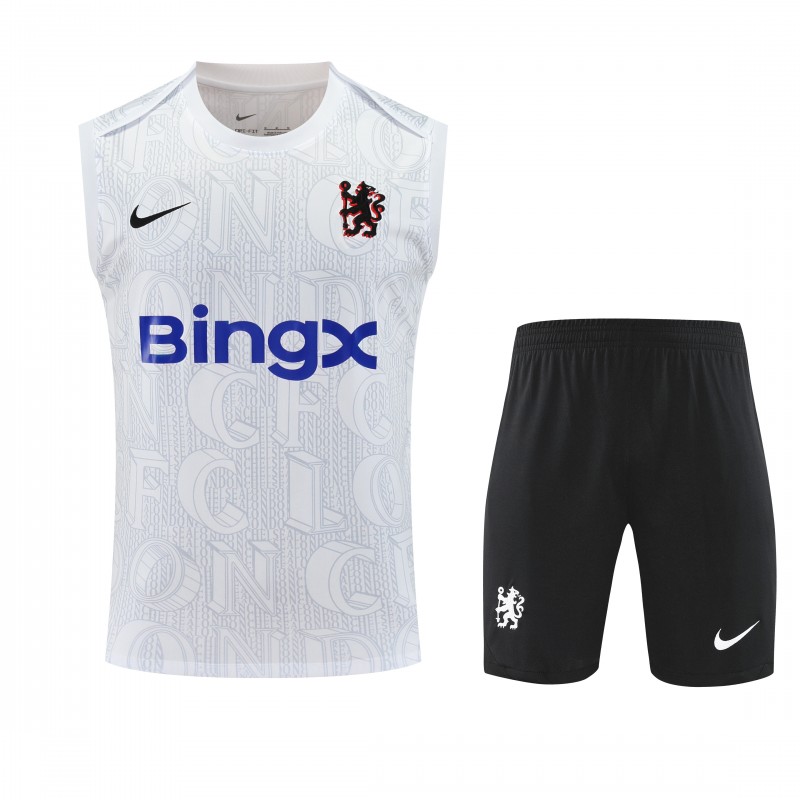 25/26 Chelsea White Vest Jersey+Shorts