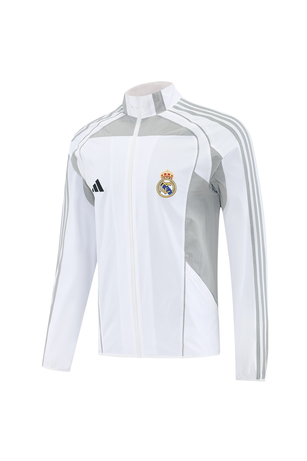 25/26 Real Madrid White Half Zipper Jacket+Long Pants S-3XL