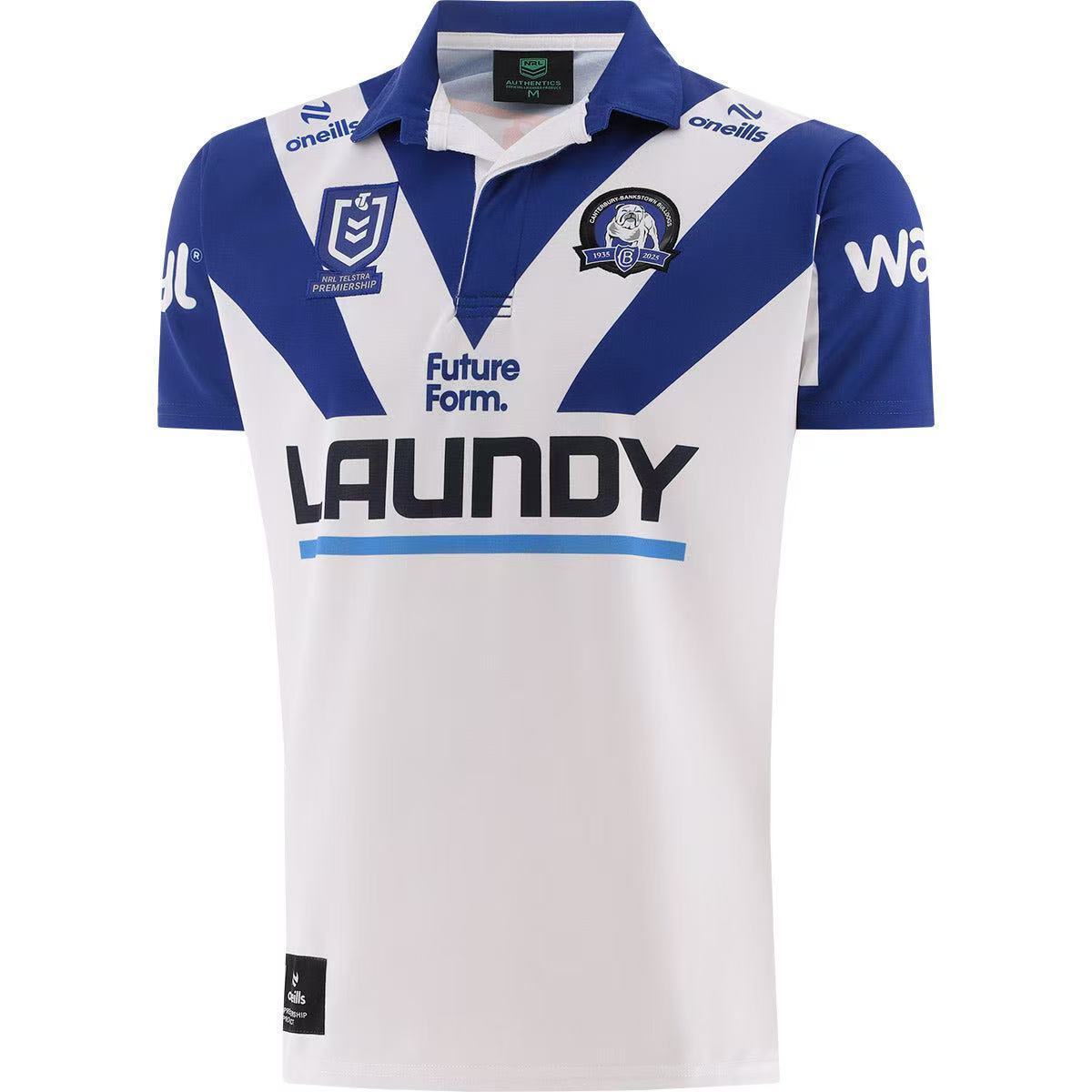 25/26 Canterbury-Bankstown Bulldogs White with Blue V-Pattern Jersey
