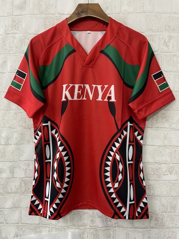 2026 Kenya Simbas Red with Maasai Shield Pattern Jersey