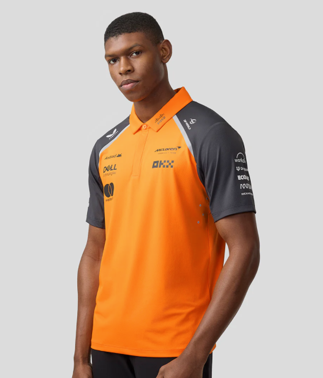 2026 F1 McLaren Formula 1 Team Orange with Black Panels Polo Shirt