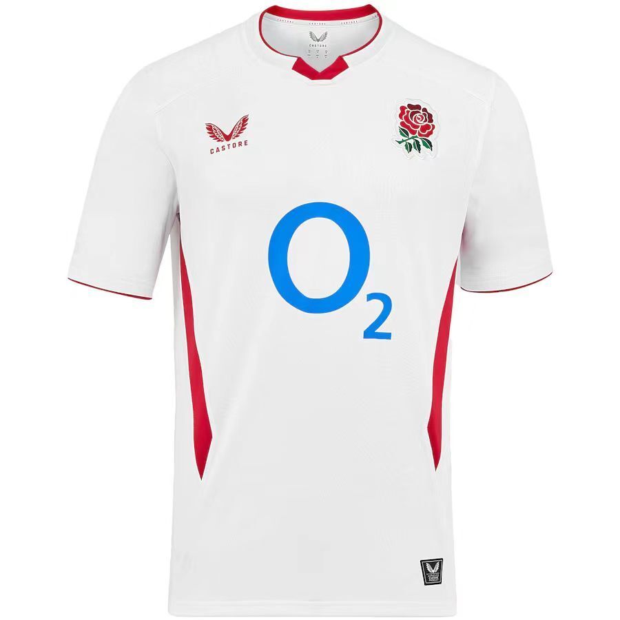 2026 England White with Red Side Panel Rugby Jersey