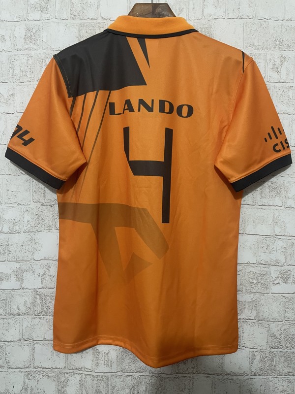2024 F1  McLaren Racing Papaya Orange with Black Diagonal Stripe Motorsports Polo