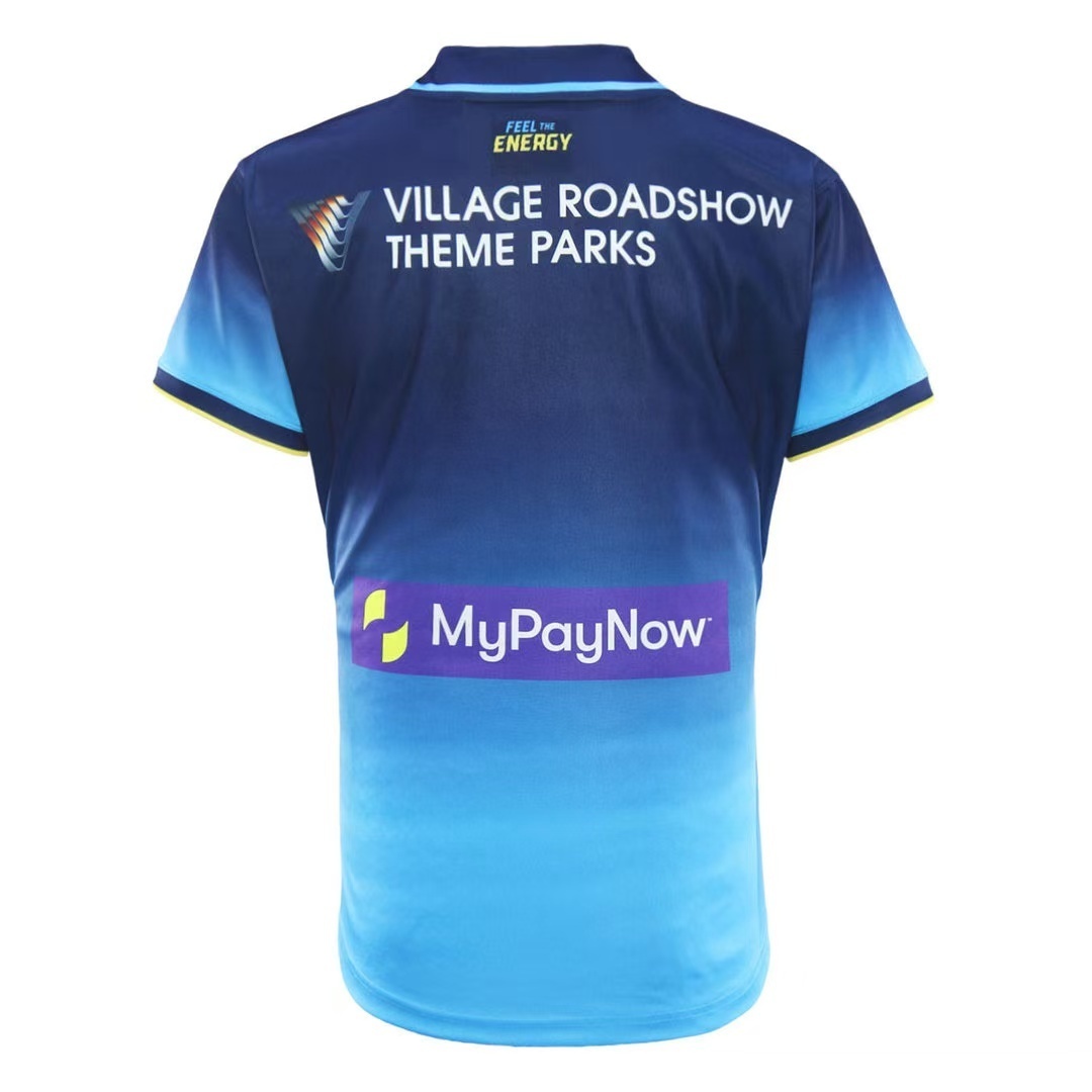 2026 Gold Coast Titans Navy to Sky Blue Gradient with Geometric Pattern Home Jersey