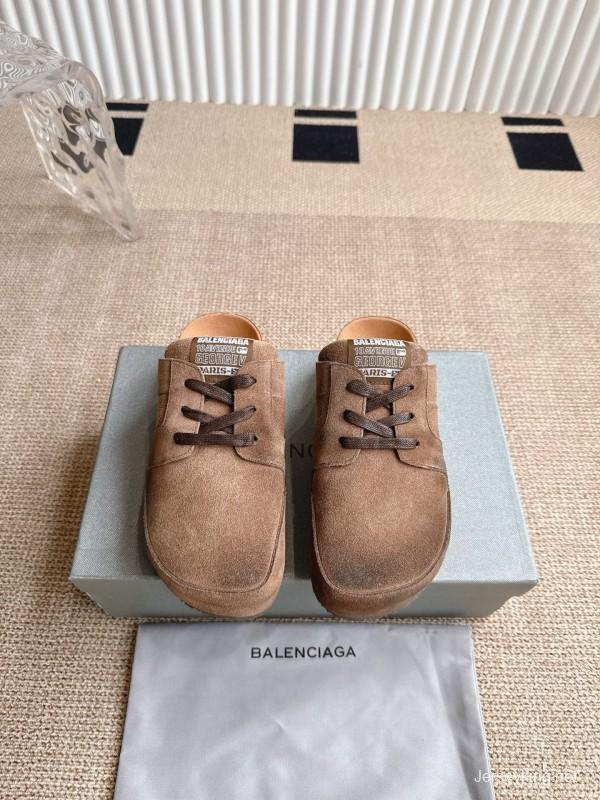 Balenciaga x Birkenstock Boston Closed-Toe Soft Footbed Platform Sandals - AS00260