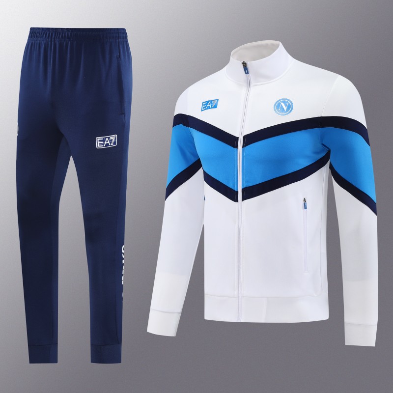 25/26 Napoli White Full Zipper Jacket+Long Pants