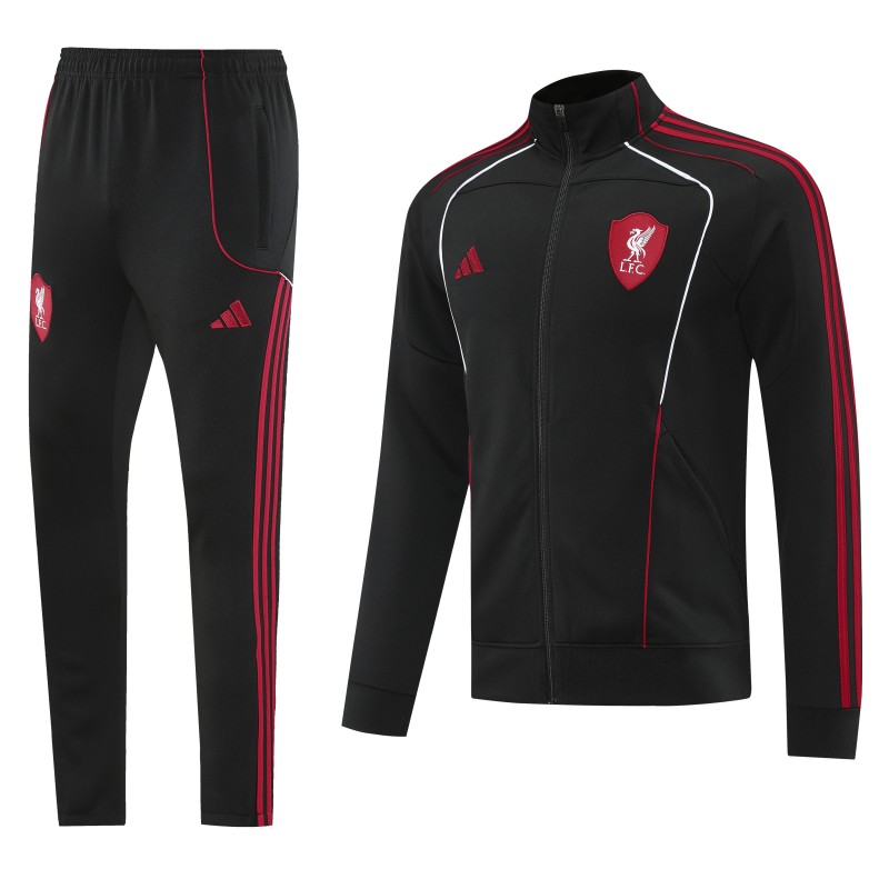 25/26 Liverpool FC Black  Full zipper Jacket Tracksuit+ long pants