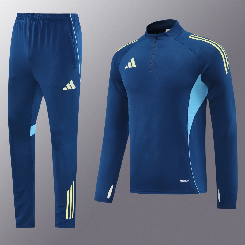 25/26  Adidas Navy Blue Full zipper Jacket Tracksuit+ long pants