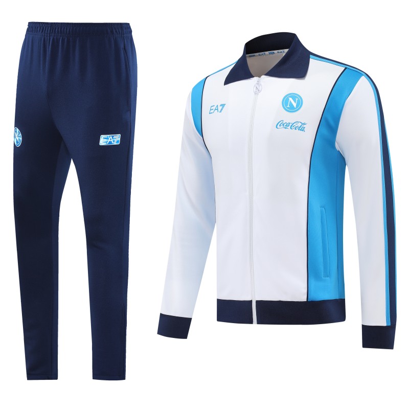 25/26 SSC Napoli White  Full zipper Jacket Tracksuit+ long pants
