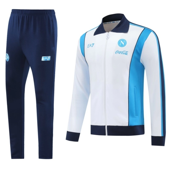 25/26 SSC Napoli White  Full zipper Jacket Tracksuit+ long pants