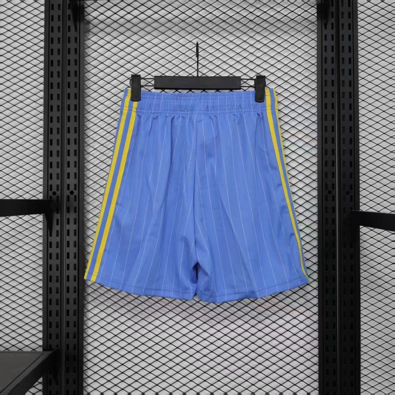 Retro Player Version  1990/91 Manchester United Third Sky Blue with Pinstripe Pattern Shorts