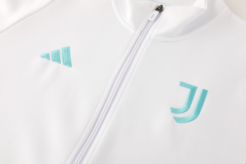 25/26  Juventus White  Full zipper Jacket Tracksuit+ long pants
