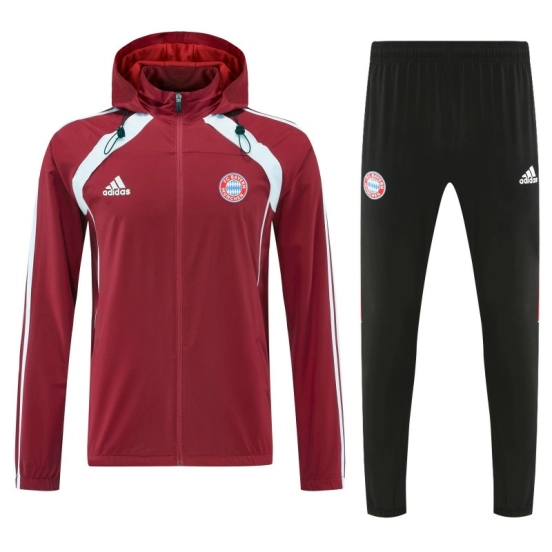 25/26  Bayern Munich Red Full zipper Jacket Tracksuit+ long pants