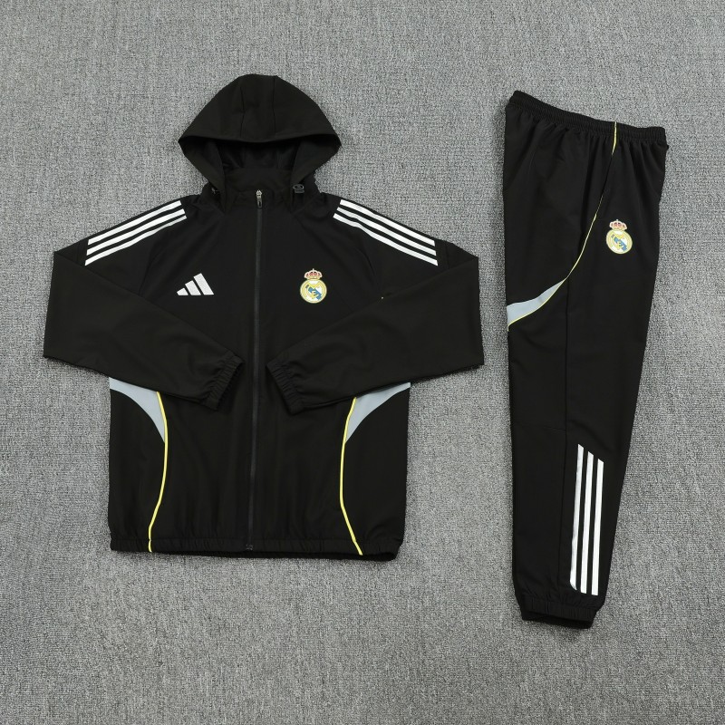 25/26 Real Madrid Blue Full zipper Jacket Tracksuit+ long pants