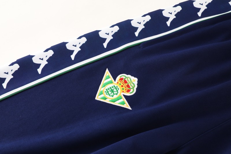 26/27 Real Betis x Kappa Navy Blue  Full Zipper Jacket Tracksuit + Long Pants