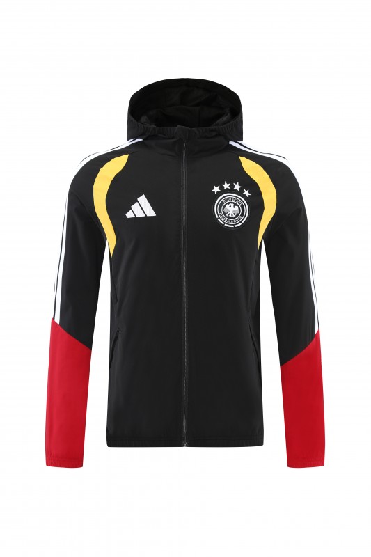 2026 Germany Hoodie Black Full Zipper Windbreaker + Long Pants