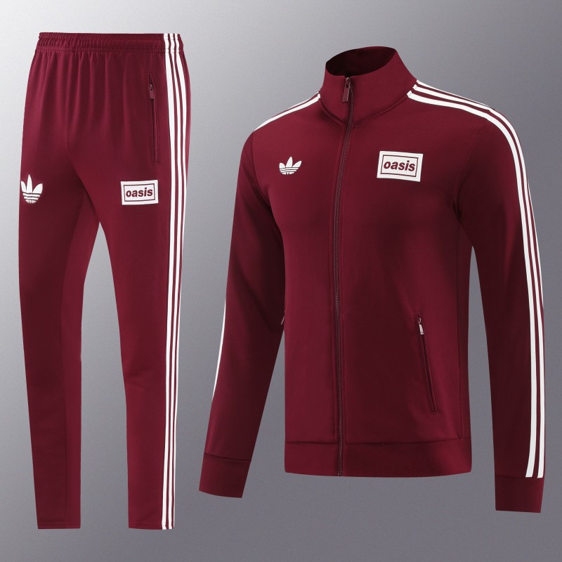 2026 Adidas x OASIS Wine Full Zipper Jacket + Long Pants