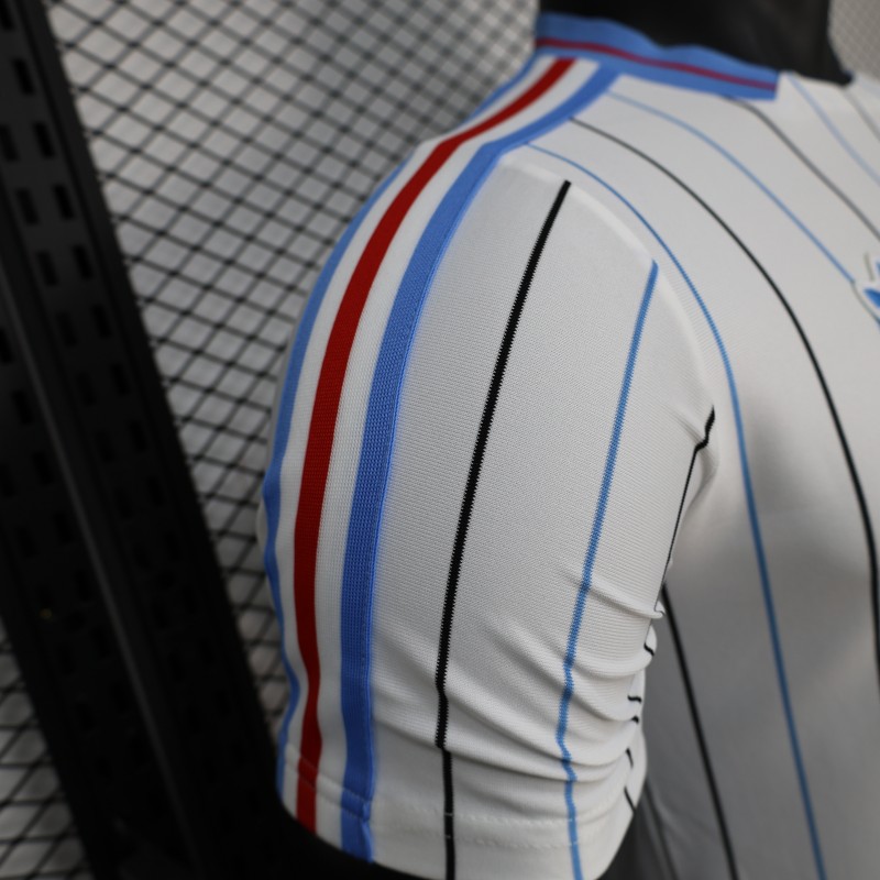 2026 Player Version DR Congo White with Black and Blue Pinstripes Jersey