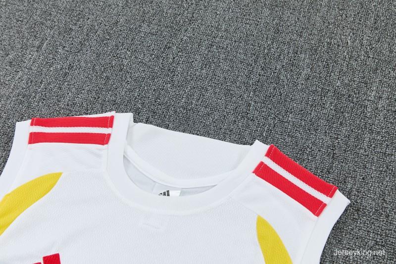 26/27 Colombia White Sleeveless Training Vest +Navy Blue Shorts Set