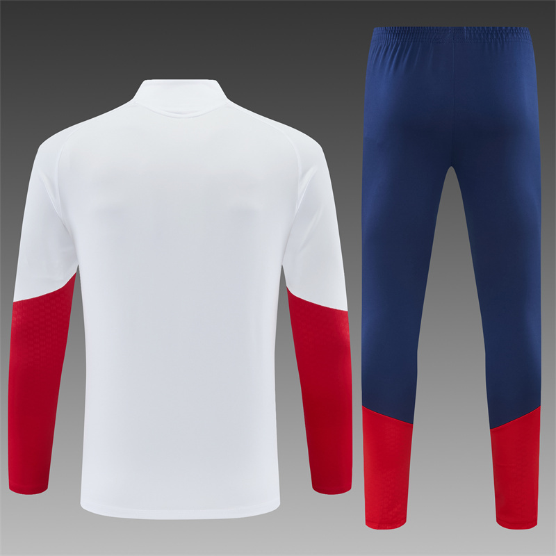26/27 Spain Away White Half Zipper Jacket Tracksuit + Long Pants