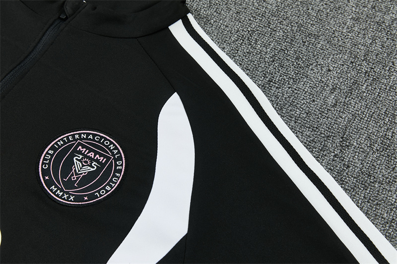 2026 Inter Miami CF Black & White Half Zipper Jacket Tracksuit + Long Pants