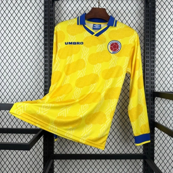 1994 Retro Colombia Home Long Sleeve Jersey