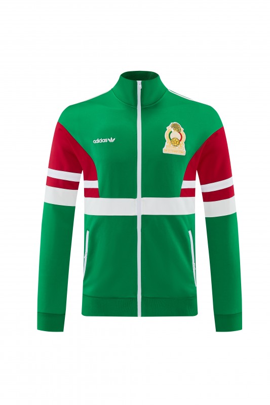 2026/27 Mexico  Green & Red Retro Full Zipper Jacket Tracksuit + Long Pants (Adidas Originals)