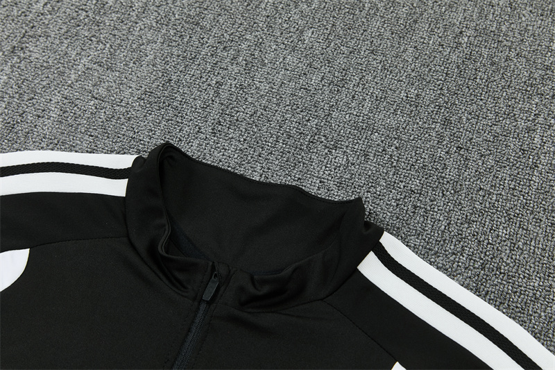 2026 Spain Black & White Half Zipper Jacket Tracksuit + Long Pants