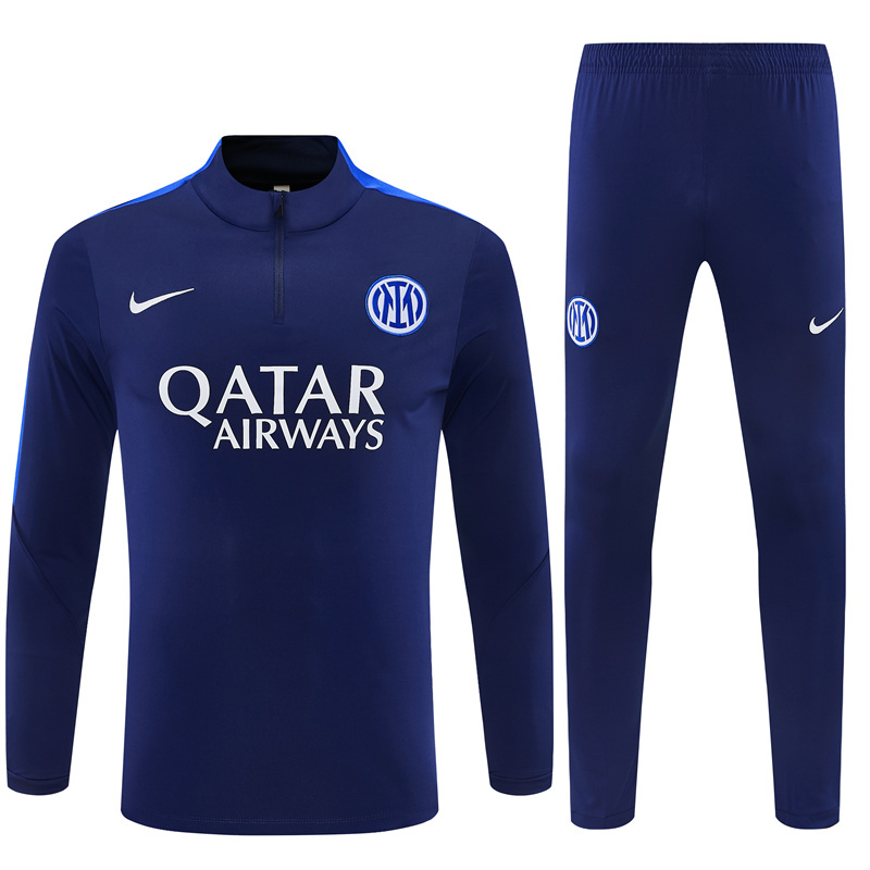 2026 Inter Milan Dark Navy Blue Half Zipper Jacket Tracksuit + Long Pants