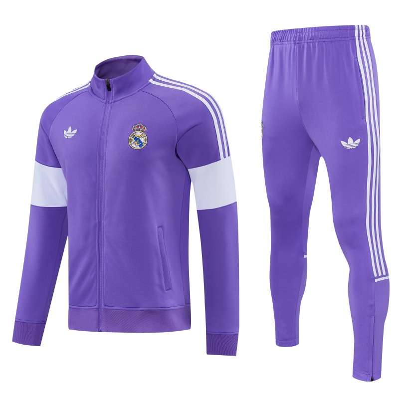 26/27 Real Madrid  Purple Full Zipper Jacket Tracksuit + Long Pants