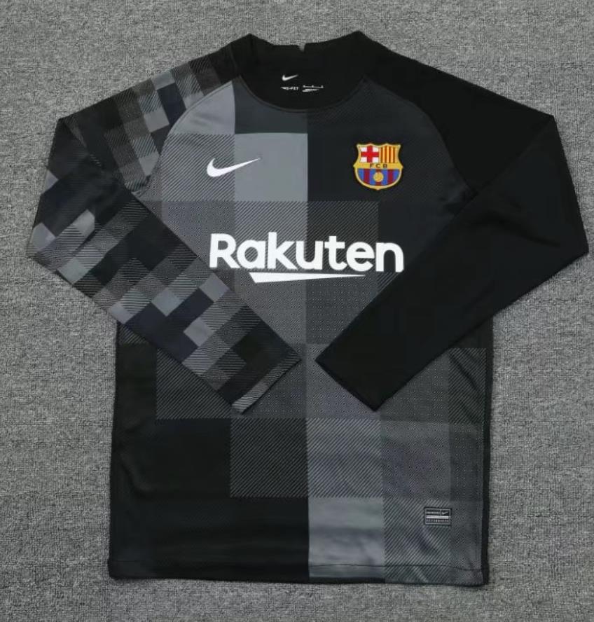 21/22 Barcelona Long Sleeve Black Goalkeeper Jesrey+Shorts