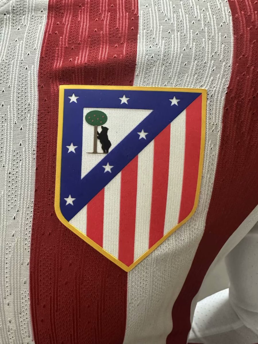2025/26 Player Version Atletico Madrid Home Long Sleeve Jersey