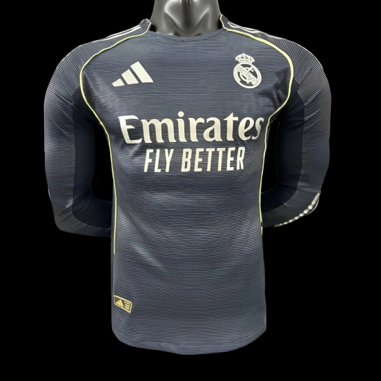 Player Version 25/26 Real Madrid Away Long Sleeve Jersey
