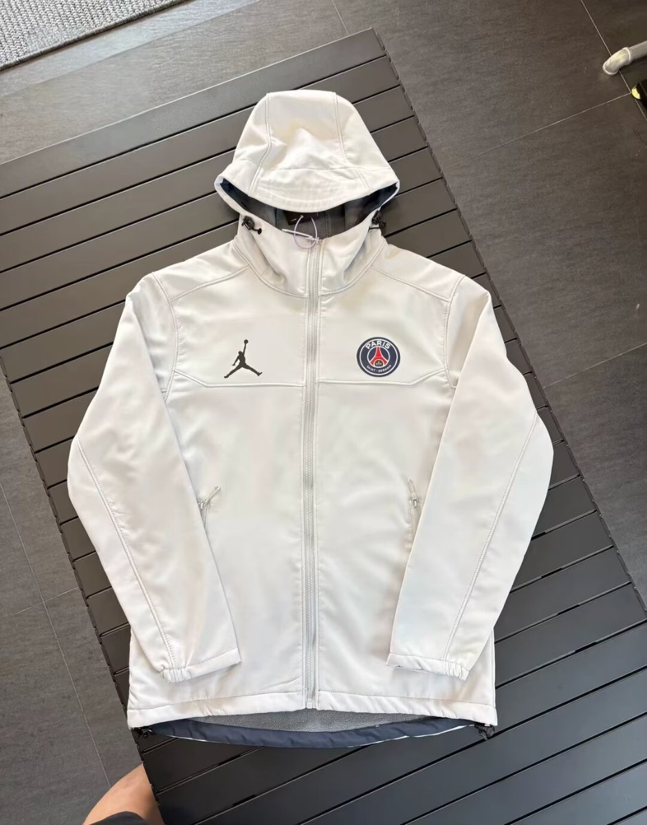 25/26 PSG White/Navy/Black/Olive Green Jordan Hooded Jacket