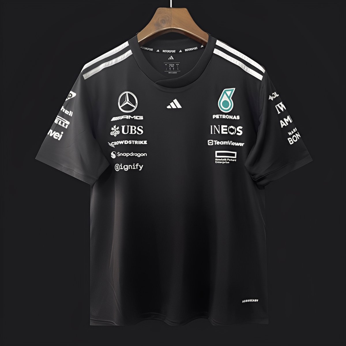 2025 F1 Mercedes-AMG Petronas Team Black Crew T-Shirt