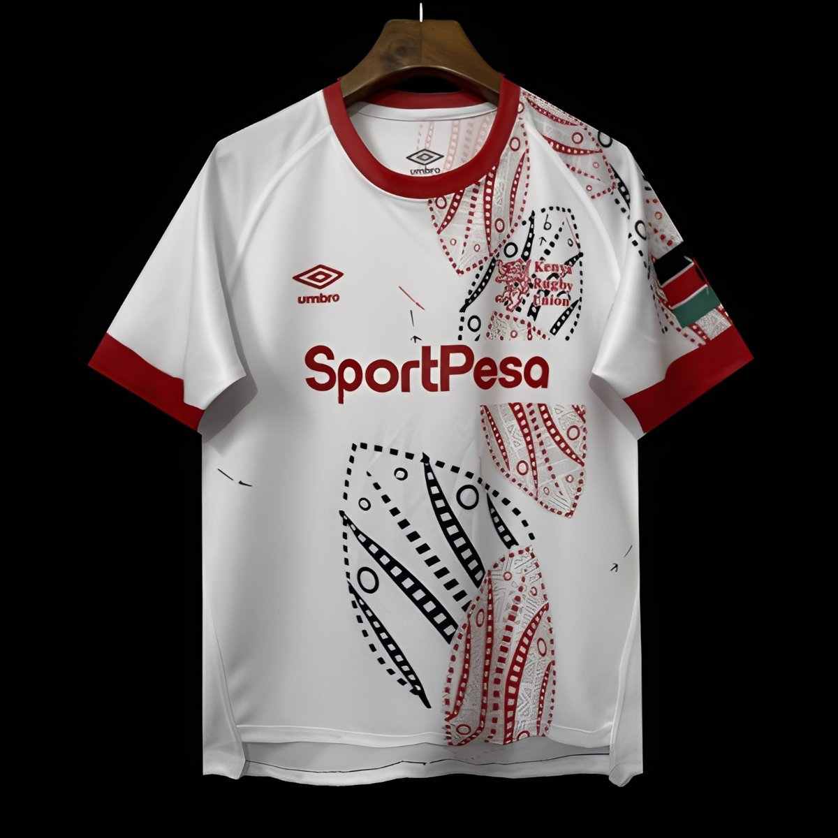 2026 Kenya White with Red and Black Tribal Dot Patterns Jersey