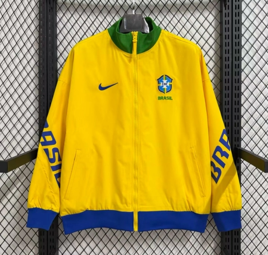 26/26 Brazil Yellow Full Zipper Windbreaker