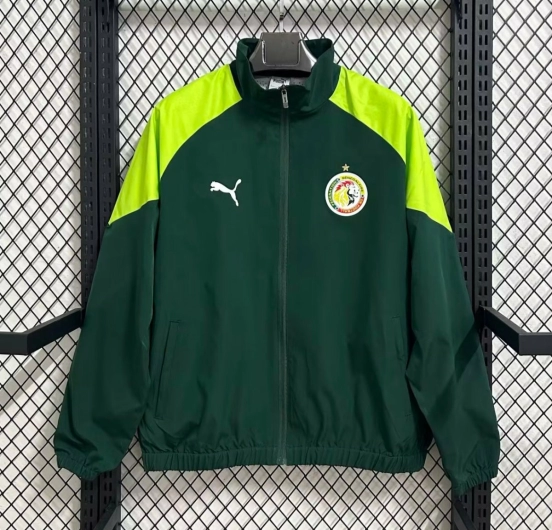 2026 Senegal Green Full Zipper Windbreaker