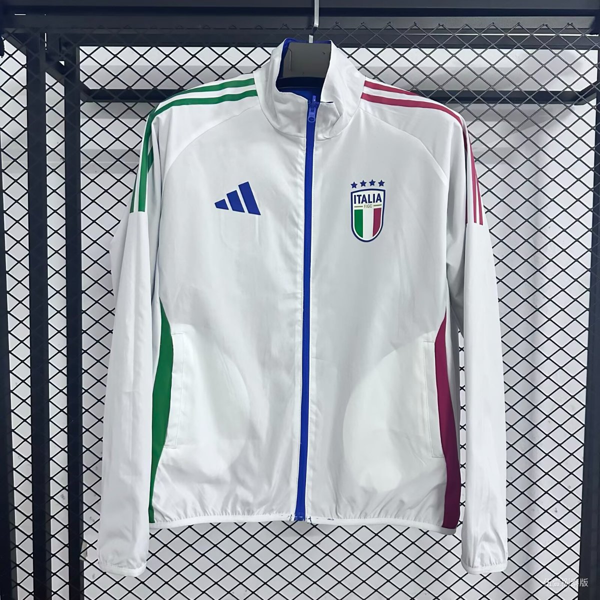 2026 Italy White Full Zipper Windbreaker