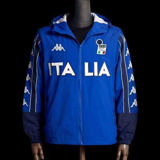 1998 Vintage Style Italy Blue Jacket Windbreaker