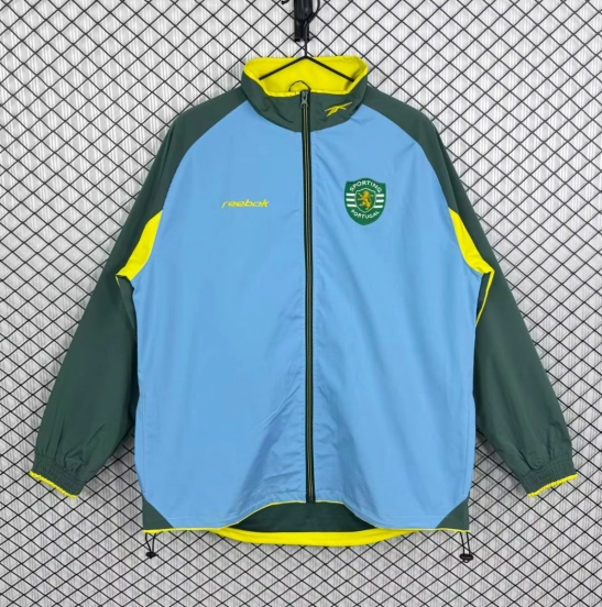 Retro 02/03 Sporting Lisbon Green Full Zipper Windbreaker