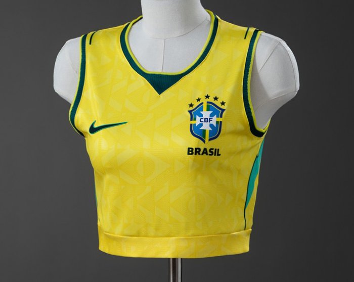 2026 Brazil Women's Crop Tank Top Home Jersey
