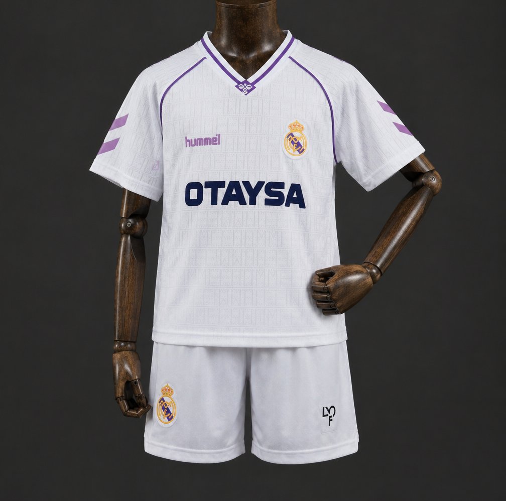 Retro 90/92 Kids Real Madrid Home Jersey