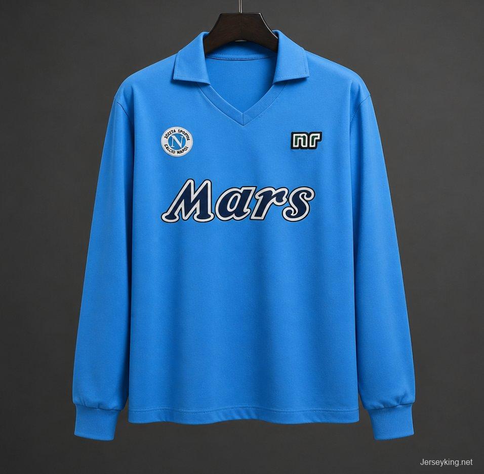 Retro 89/90 SSC Napoli Home Long SLeeve Jersey