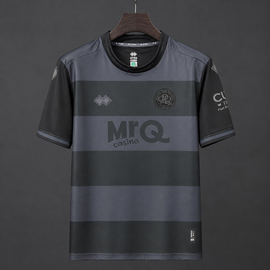 26/27 Queens Park Rangers Black & Dark Grey Stripes Third Jersey