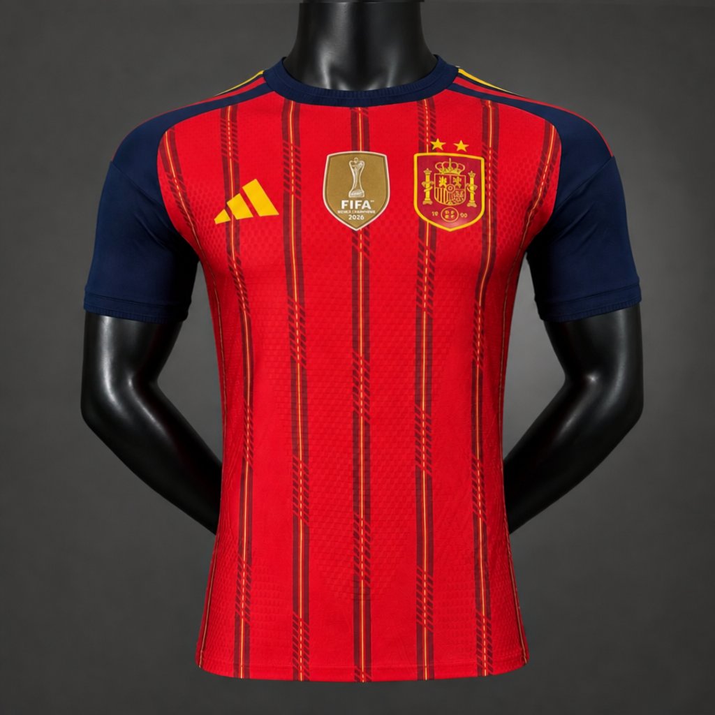 2 Star Player Version 2026 Spain Home Jersey With Champion Patch