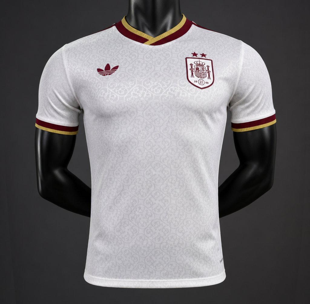2 Star Player Version 2026 Spain Away White Jersey With Champion Patch