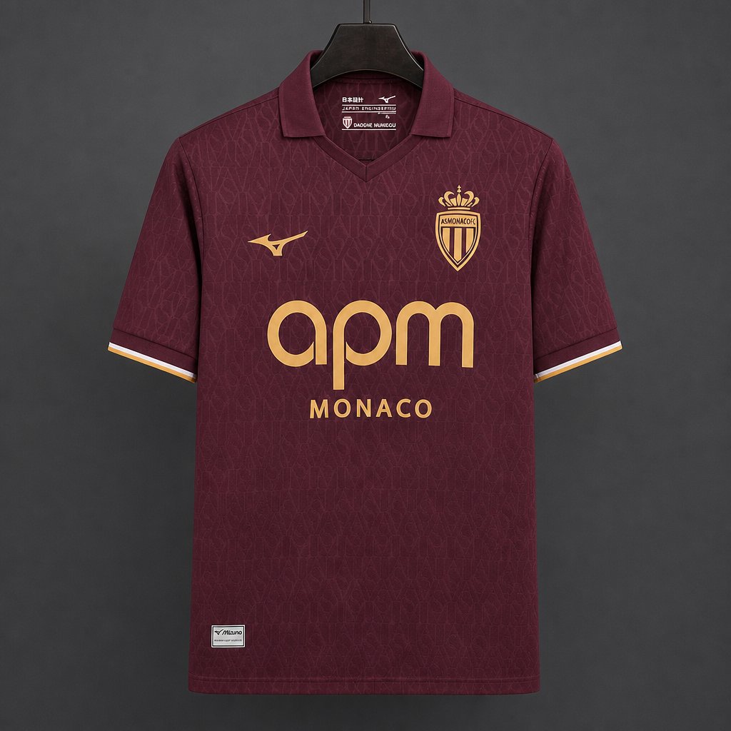 26/27 AS Monaco Away Maroon  Jersey